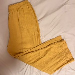 United by blue sustainable yellow flowy pants